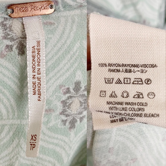 Free People Rolling Hills Bell Sleeve Tunic Green Size XS - Picture 7 of 7